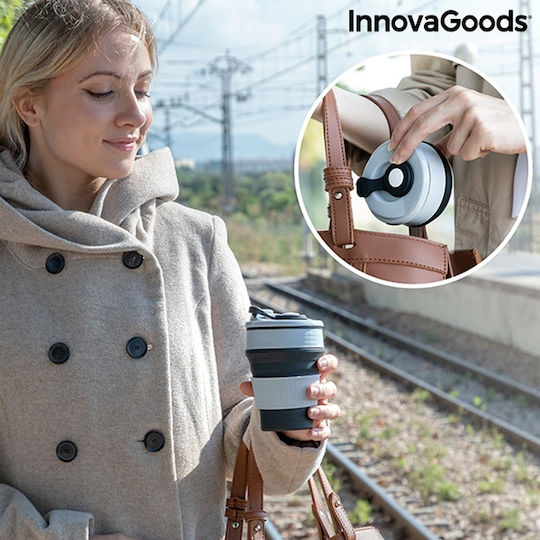 InnovaGoods Flahsie Чаша Пластмаса с Капак Сив 350мл