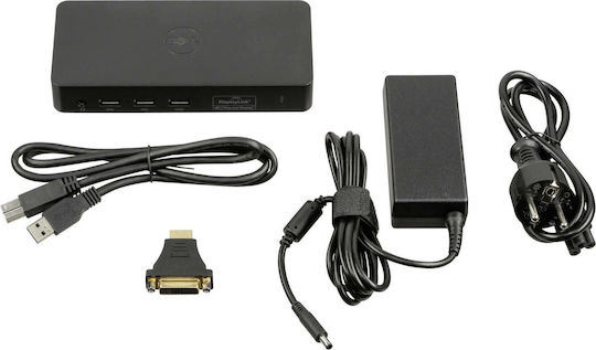 Dell Triple Video D3100 USB-A Docking Station με HDMI 4K Ethernet και συνδεση 3 Οθονών Μαύρο