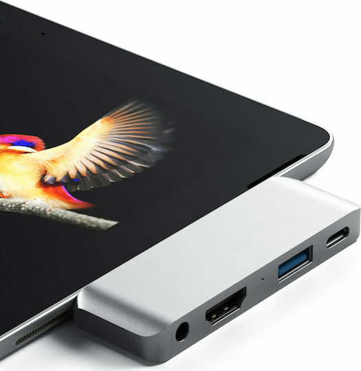 Satechi USB-C Docking Station με HDMI 4K PD Ασημί (ST-TCMPHS)
