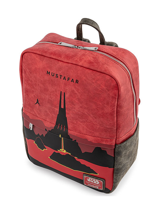 Loungefly Lands Mustafar Square Mini Kids Bag Backpack Red 24cmx13cmx30.6cmcm Star Wars Mustafar
