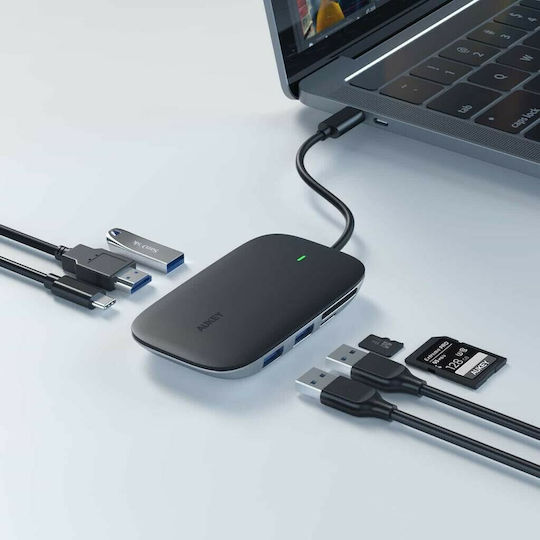 Aukey Unity Link PD II USB-C Docking Station mit HDMI 4K PD Schwarz