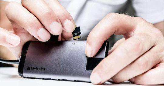Verbatim USB-C Docking Station με HDMI 4K PD Ethernet Γκρι (49142)