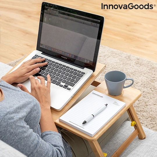 InnovaGoods Lapwood Table for Laptop Brown