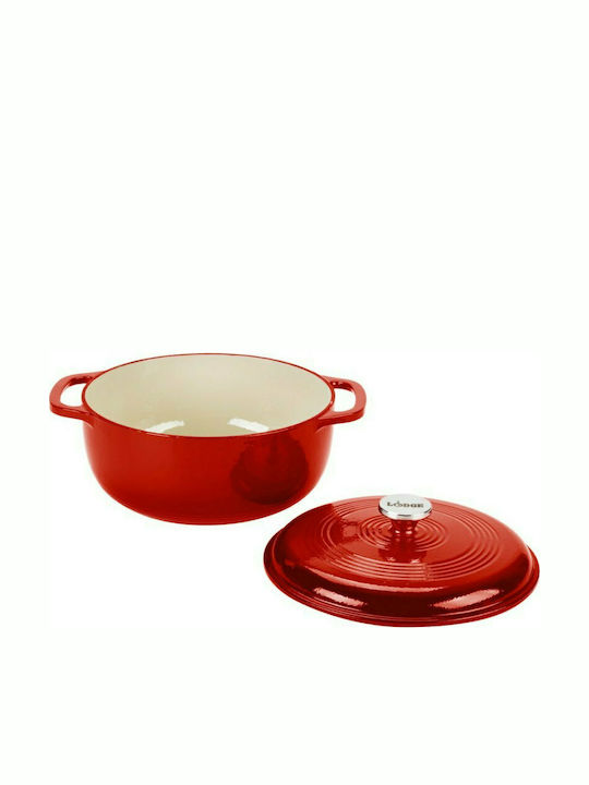 Lodge Βαθιά Κατσαρόλα από Μαντέμι 7.38lt / 36cm Red
