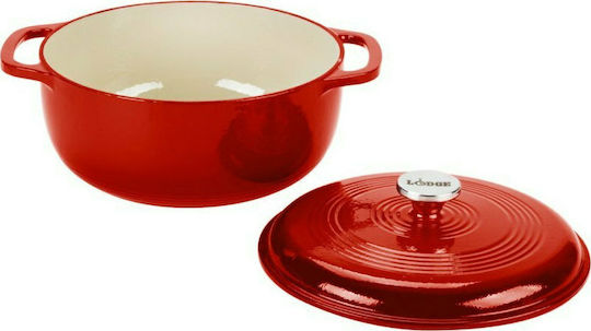 Lodge Βαθιά Κατσαρόλα από Μαντέμι 7.38lt / 36cm Red