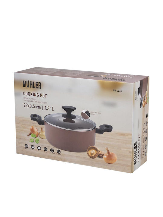 Muhler Βαθιά Κατσαρόλα από Αλουμίνιο 3.2lt / 22cm