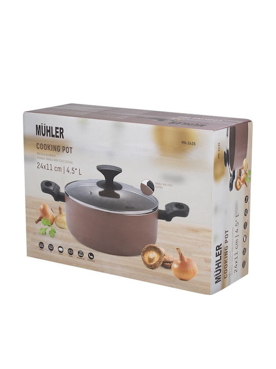 Muhler Deep Pot made of Aluminum 4.5lt / 24cm