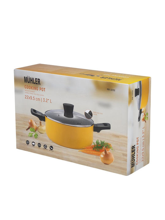 Muhler Βαθιά Κατσαρόλα από Χυτό Αλουμίνιο 3.2lt / 22cm