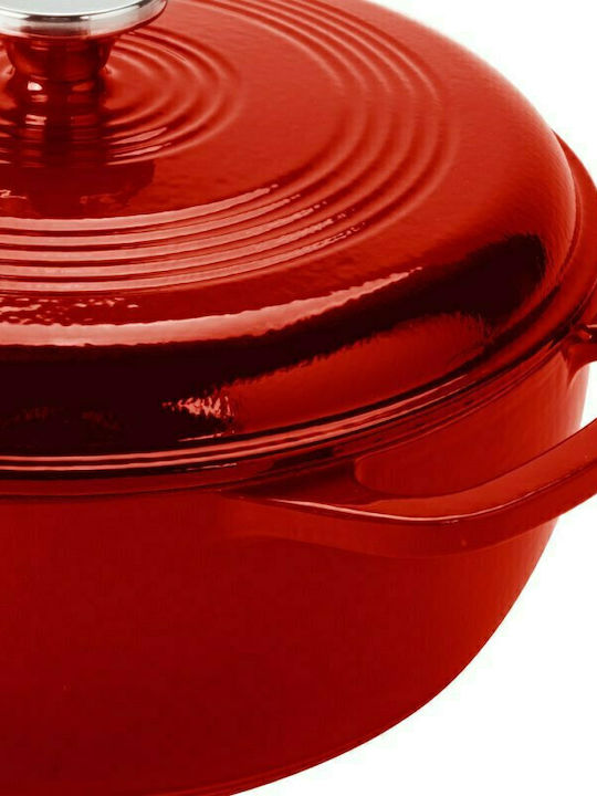 Lodge Βαθιά Κατσαρόλα από Μαντέμι 5.68lt / 34.5cm Red