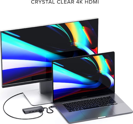 Satechi USB-C Docking Station with HDMI 4K PD Ethernet Gray (ST-TCMA2M)