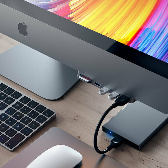 Satechi Hub 4 Θυρών USB 3.0 με σύνδεση USB-C Γκρι