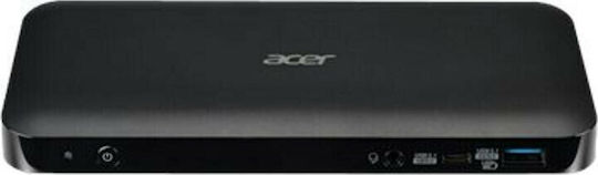 Acer Docking III USB-C Докинг Станция с HDMI/DisplayPort 4K PD Ethernet и Свързване на 2 Монитора Черна