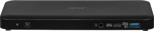 Acer Docking III USB-C Докинг Станция с HDMI/DisplayPort 4K PD Ethernet и Свързване на 2 Монитора Черна