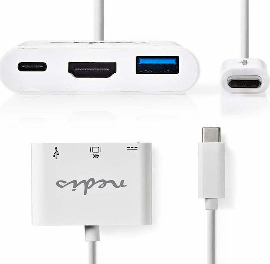 Nedis USB-C Докинг станция с HDMI 4K PD Бял (CCGP64765WT02)