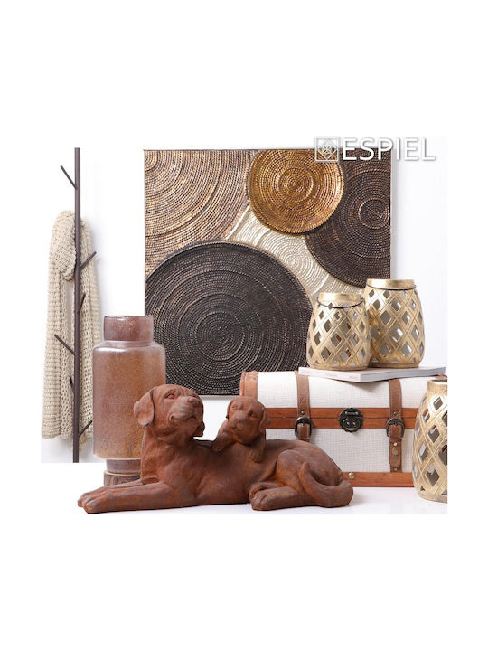 Espiel Φαναράκι Κεραμικό Επιτραπέζιο Χρυσό 15x25x25εκ.