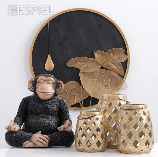 Espiel Φαναράκι Κεραμικό Επιτραπέζιο Χρυσό 15x25x25εκ.