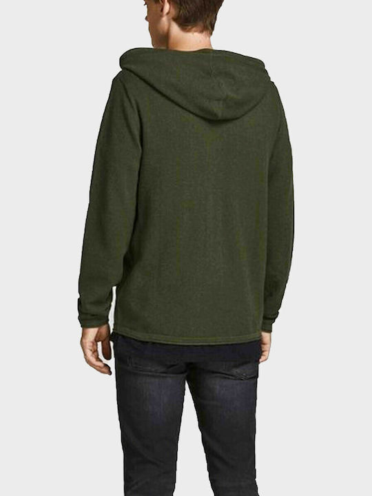 Herren Strickjacke mit Kapuze Olive Night