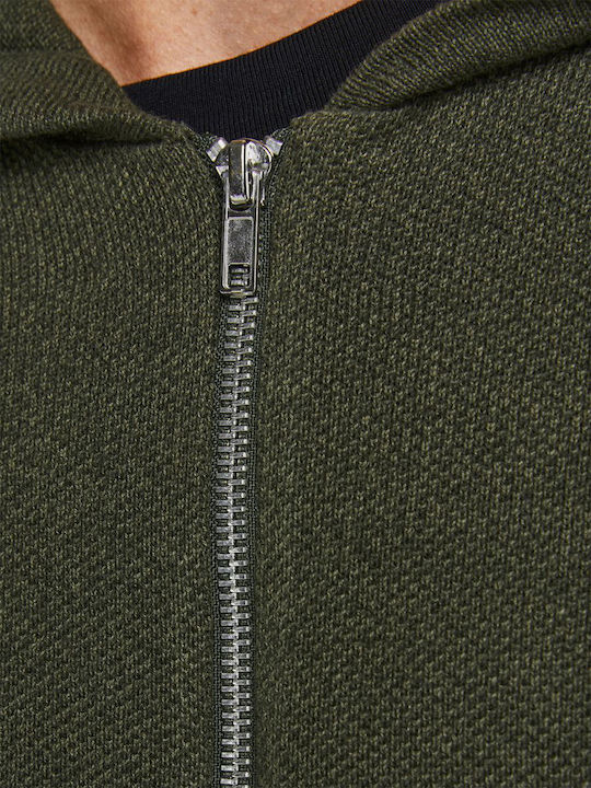 Herren Strickjacke mit Kapuze Olive Night