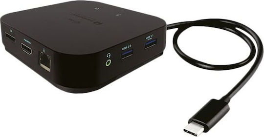 i-tec USB-C Docking Station with HDMI/DisplayPort 4K PD Ethernet Black (TB3TRAVELDOCKPD)