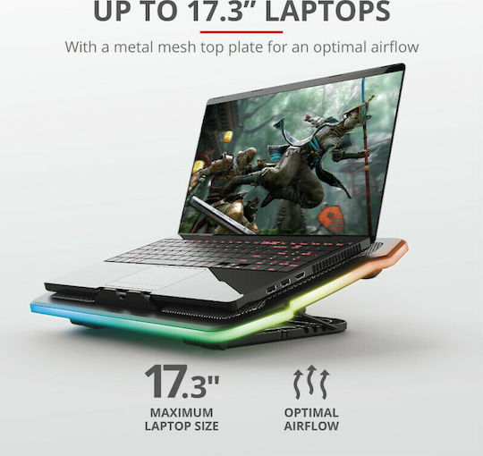 Trust GXT 1126 Aura Cooling Pad για Laptop έως 17.3" με 1 Ανεμιστήρα και Φωτισμό