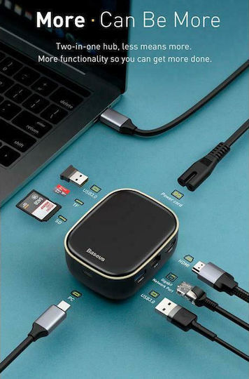 Baseus USB-C Docking Station with HDMI 4K PD Ethernet White (CAHUB-AU02)