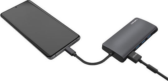 Natec Fowler 2 USB-C Докинг станция с HDMI 4K PD Етърнет Сив