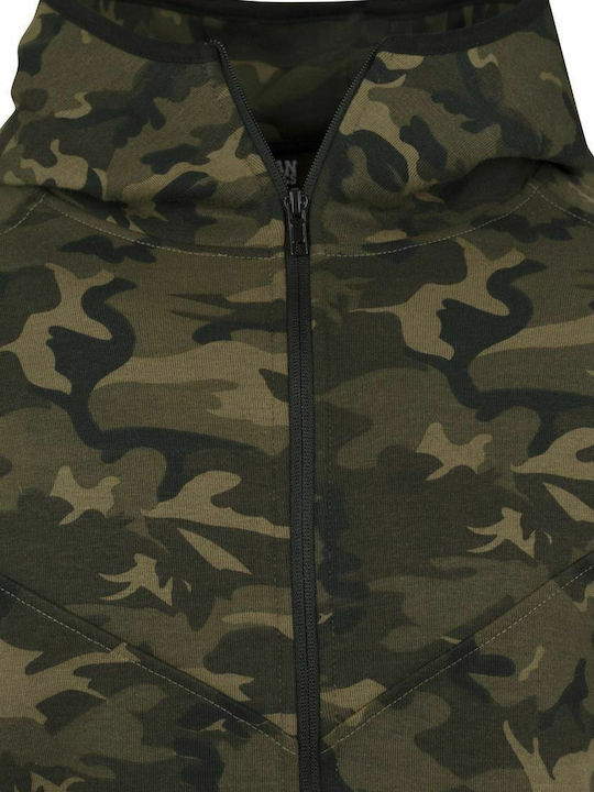 Men's Cardigan with Hood Wood Camo