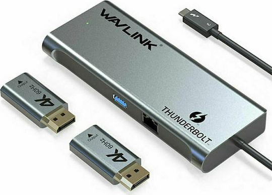 Wavlink Thunderbolt 3 Docking Station with DisplayPort 4K Ethernet Silver (WL-UTD05)