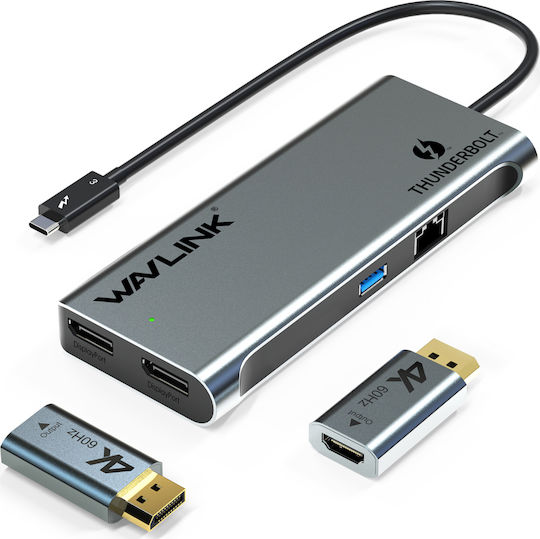 Wavlink Thunderbolt 3 Docking Station with DisplayPort 4K Ethernet Silver (WL-UTD05)