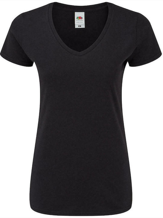 Fruit of the Loom Iconic 150 Women's Short Sleeve Promotional T-Shirt Black