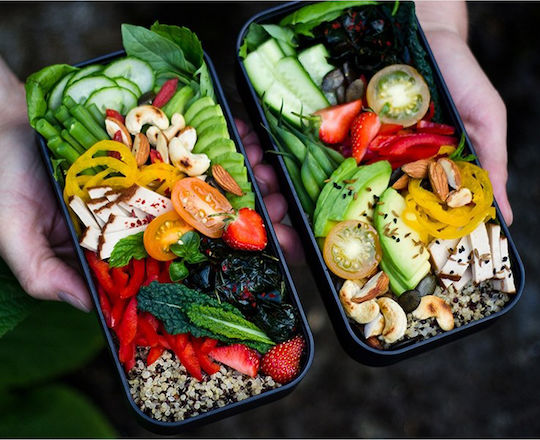 Monbento Plastic Food Container Black with Compartments 1L