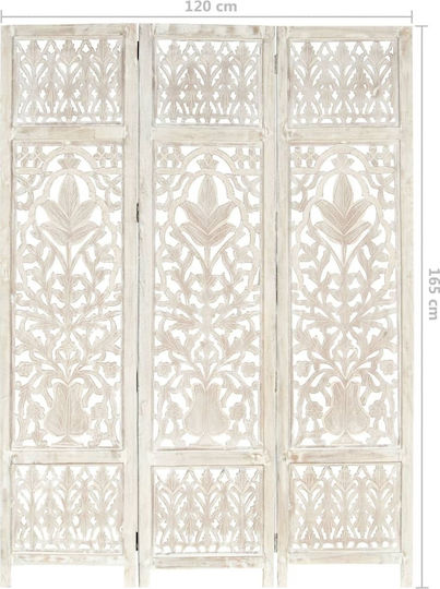 vidaXL Διακοσμητικό Παραβάν Ξύλινο με 3 Φύλλα 120x165cm