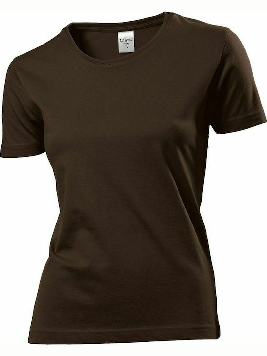 Stedman Classic-T Fitted Women's Short Sleeve Promotional T-Shirt Dark Chocolate