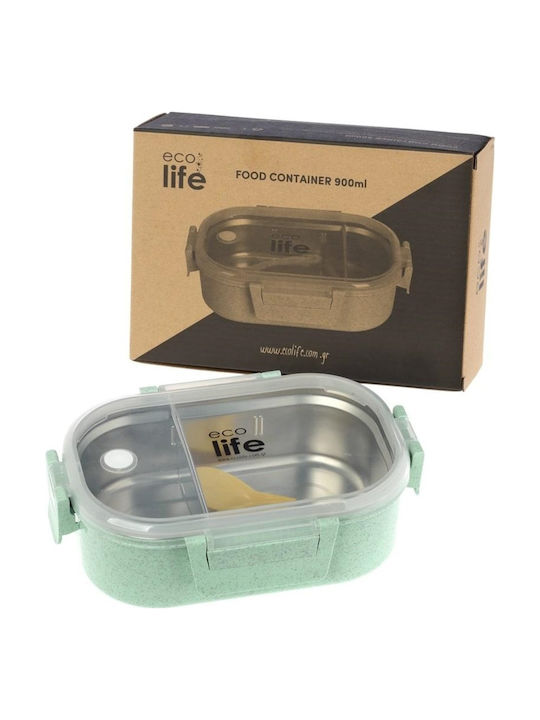 Ecolife Light Δοχείο Φαγητού Inox Light Green 900ml