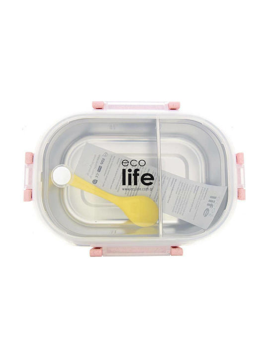 Ecolife Light Δοχείο Φαγητού Inox Light Pink 900ml