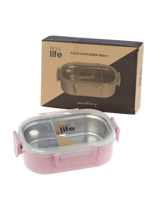 Ecolife Light Δοχείο Φαγητού Inox Light Pink 900ml