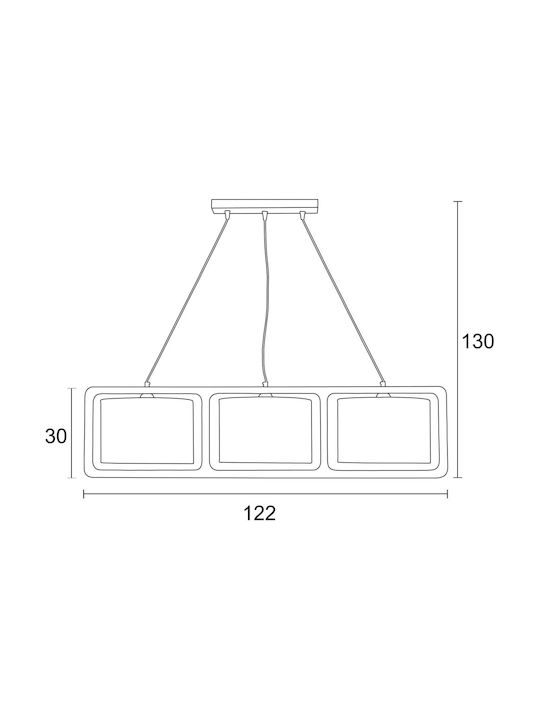 ArkoLight Pendant Light Brown Rail with Socket E27 122x30x125cm