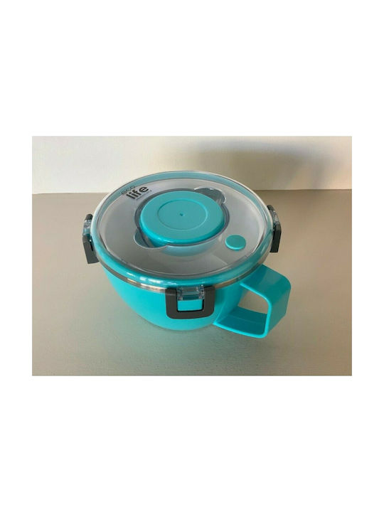 Ecolife Inox Thermo Lunch Box Double Wall Round Blue 850ml