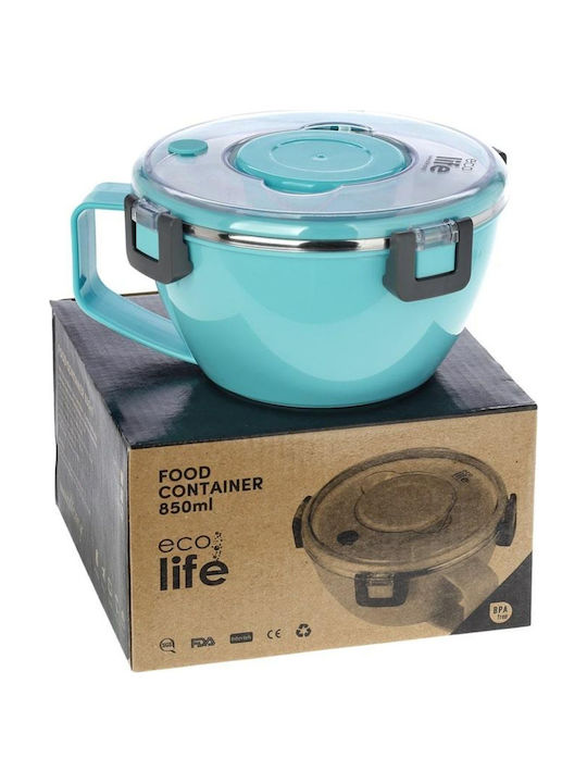 Ecolife Inox Thermo Lunch Box Double Wall Round Blue 850ml