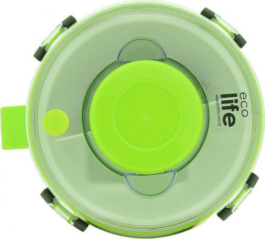Ecolife Recipient Rotund Dublu Termos Inox Verde Cu Compartimente 850ml