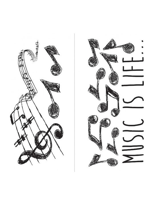 Decorative Sticker Wall Music 1pcs 45x35cm Ango