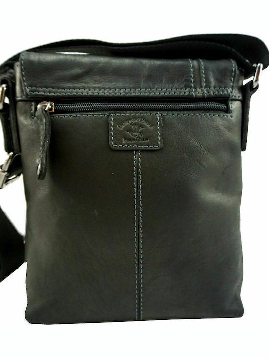 Leather Men's Bag Messenger Black