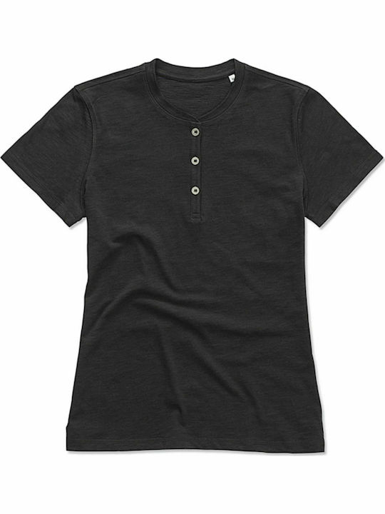 Stedman Sharon Henley Werbe-T-Shirt Black Opal