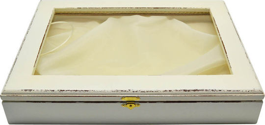 Ankor Στεφανοθήκη Τετράγωνη Ξύλινη Εκρού 25x35εκ.