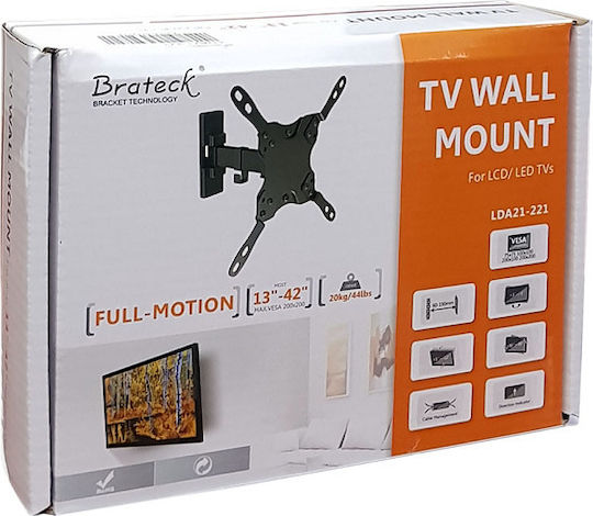 Brateck LDA21-221 LDA21-221 Wall TV Mount with Arm up to 42" and 20kg