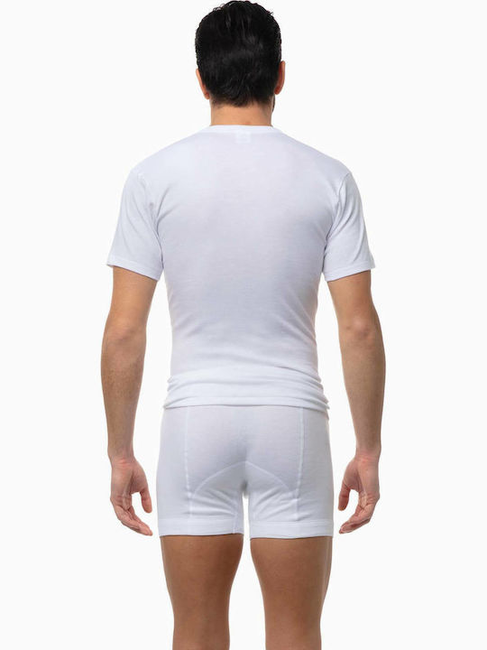 Men's Undershirts Short-sleeved in White Color 2Pack