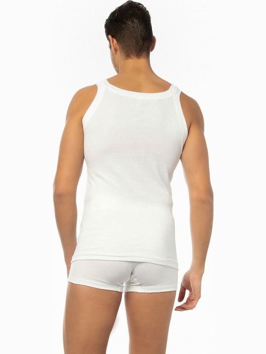 90-11012 Men's Sleeveless Undershirts White 2Pack