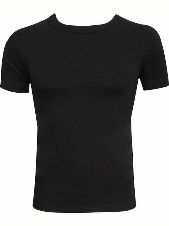 Minerva 90-10130 Men's Undershirt Short-sleeved in Black Color 90-10130-020