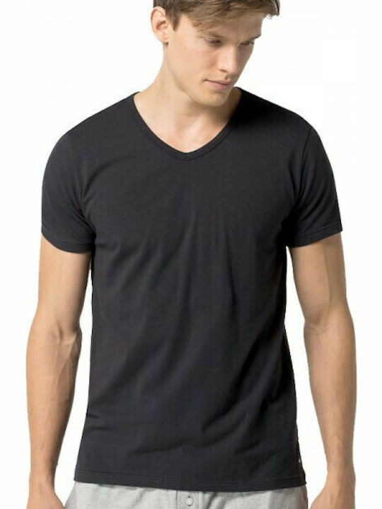 Men's Undershirts Short-sleeved in Black Color 3Pack