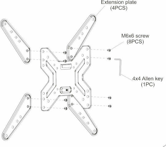Osio OSM-7836 OSM-7836 Wall TV Mount with Arm up to 47" and 25kg